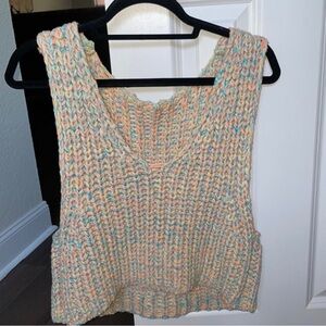 FREE PEOPLE Hoopla Sweater Vest in multi color